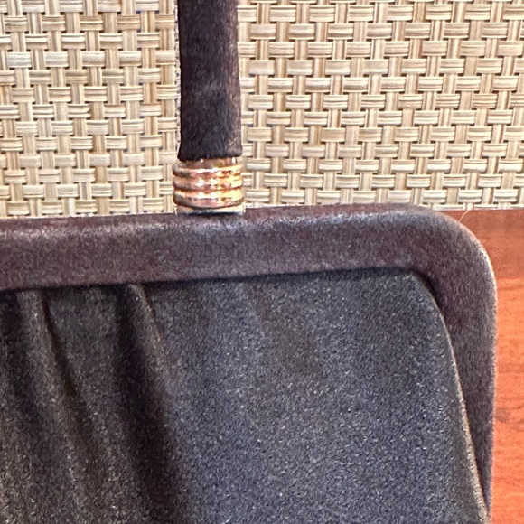 VTG 1960s Black Satin Top Handle Evening Bag by Ande' - Picture 4 of 13